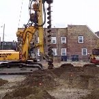 Drilling the piers